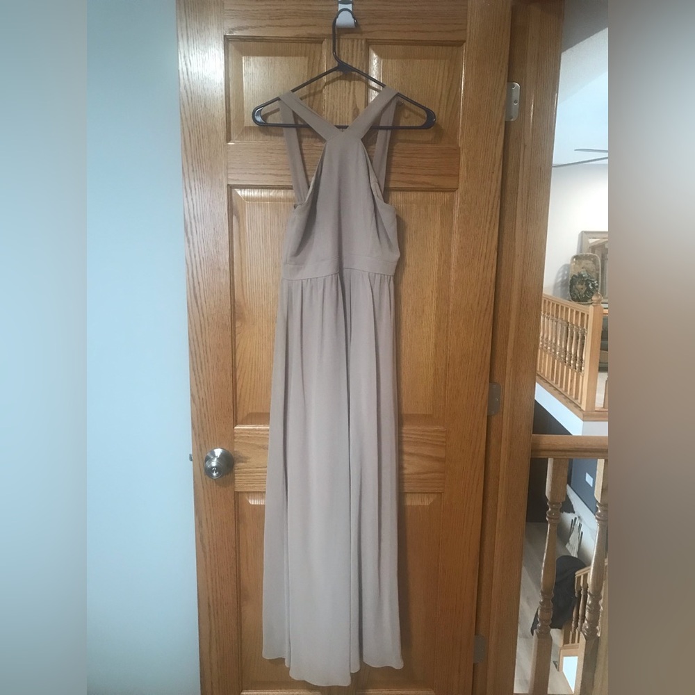 Lulus nude bridesmaid dress